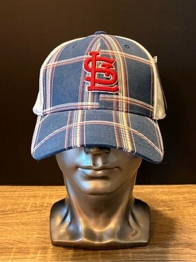 NWT St. Louis Cardinals U.S. Cellular Snapback Hat Adjustable Plaid Mesh SGA